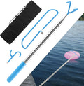 16 Feet Disc Golf Retriever Pole, Telescopic Discs Retriever with Stainless Steel Frame and Carry Bag, Extendable Disc-Golf Grabber Accessories Grabber for Tree, Bushes & Water