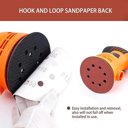 150pcs 150 Grit Sanding Discs, 5-Inch 8-Hole Sandpaper, - Image 4