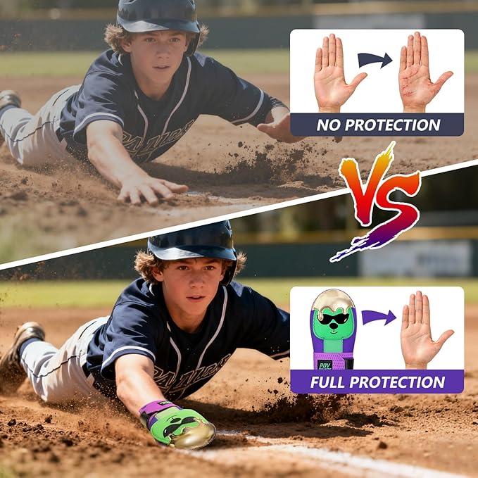 Baseball Sliding Mitt - Youth Size - Ice Cream, Bear Drippy Drip Accessory, Ambidextrous Baseball & Softball Sliding Glove Gear for Hand Protection,Breathable and Durable