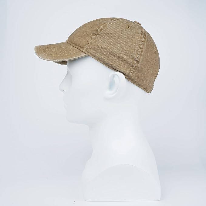 LANGZHEN Unisex Baseball Cap 100% Cotton Fits Men Women Washed Denim Adjustable Dad Hat