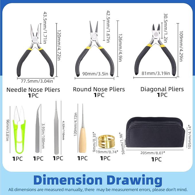 Glarks 8Pcs Jewelry Making Pliers Tools Kit includes Needle Nose Pliers - Image 2