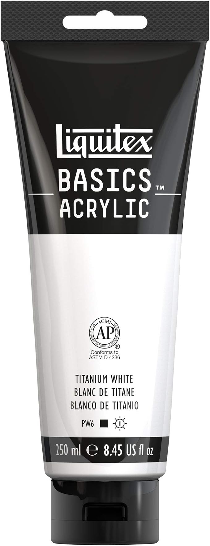 Liquitex BASICS Acrylic Paint, 250ml Tube, Titanium White + Liquitex BASICS - Image 4