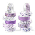 12 Rolls Lavender Washi Tape, Flower Butterfly Decorative Tape by Unknown