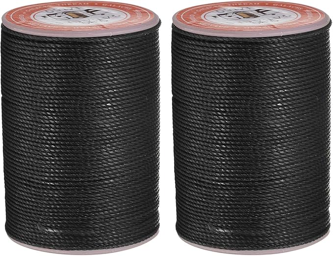 uxcell Round Leather Sewing Waxed Thread, 55m / 60 Yards Polyester Wax String by uxcell