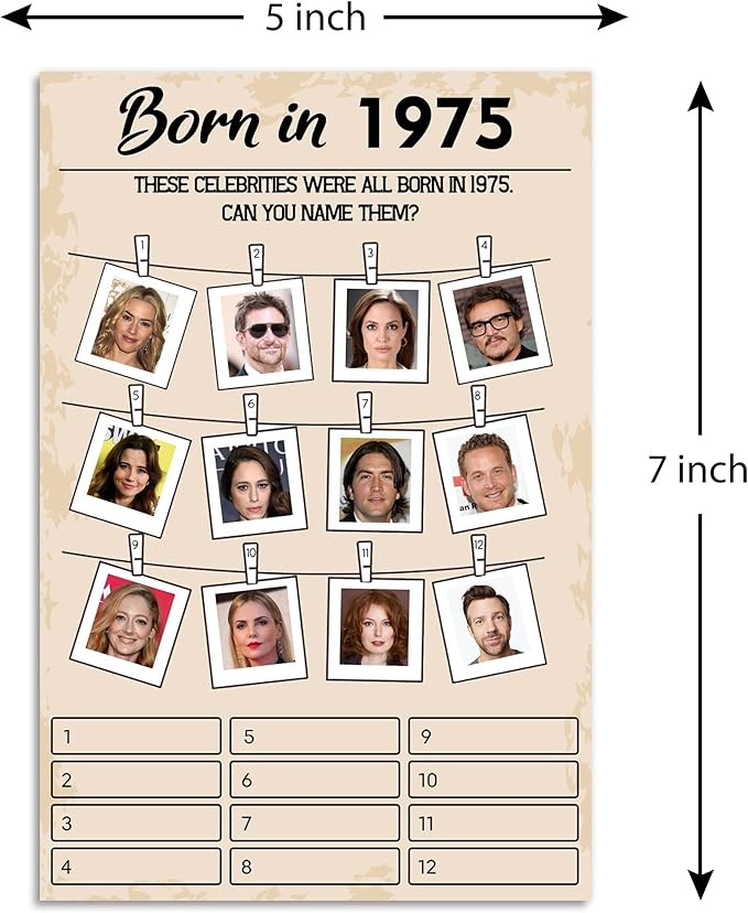 50th Birthday Party Games, Born in 1975 Games Bundle, Birthday Party Supplies - Image 2