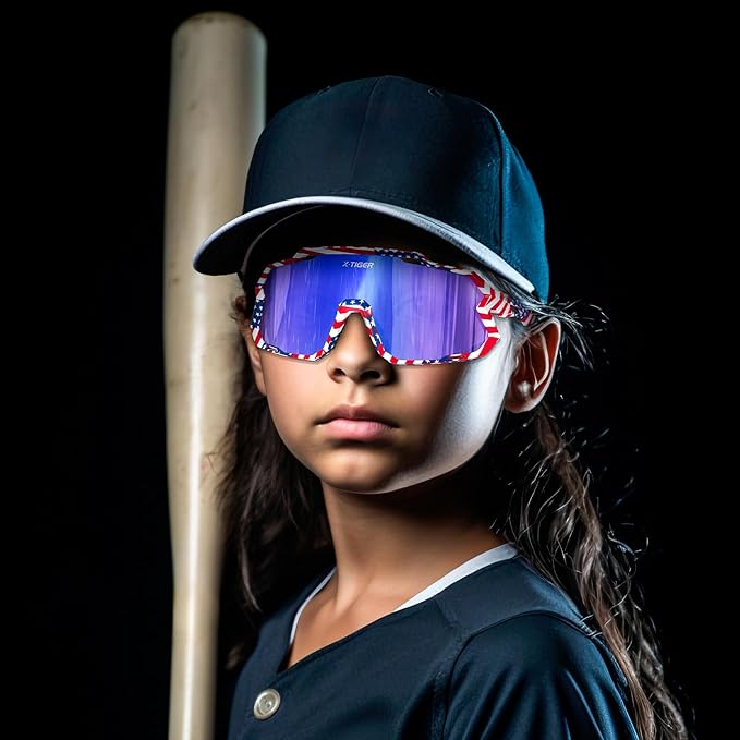 X-TIGER Kids Sunglasses Polarized Youth Baseball Sunglasses for 8-14 boys girls UV400 Sports Softball Cycling Glasses