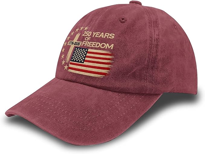 US 250 Years Freedoms 1776-2026 250th Birthday Embroidered Hats Garde Cap for Him