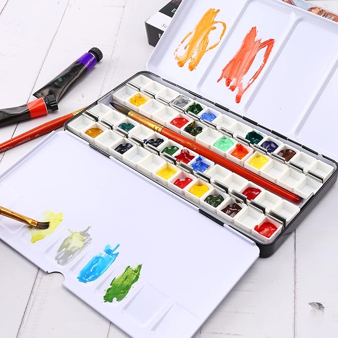 LOONENG Empty Watercolor Palette, Metal Watercolor Tin - Image 5