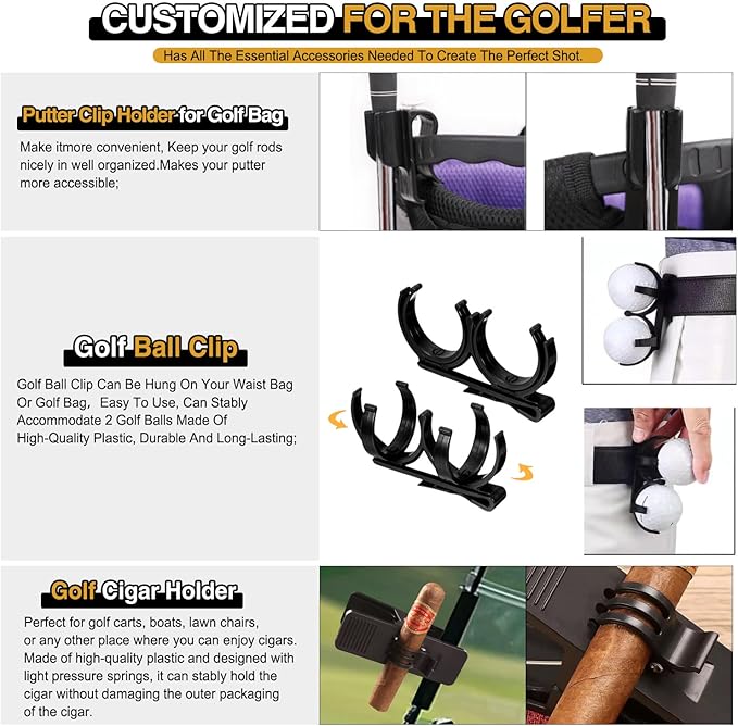 Golf Accessories Kit, Golf Kit, Golf Accessories,On-Course Golf Accessories Set, Golf Gifts for Men & Women,Golf Tees