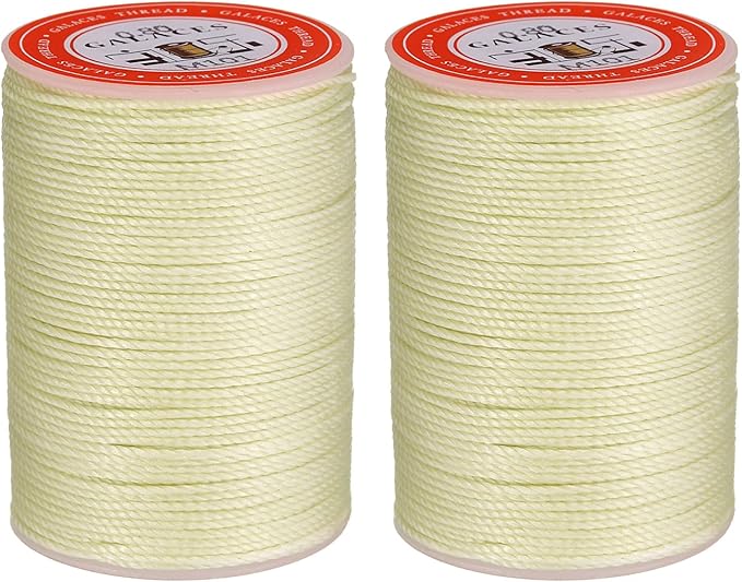 uxcell Round Leather Sewing Waxed Thread, 55m / 60 Yards Polyester Wax String by uxcell