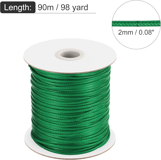 MECCANIXITY Waxed Cord 2mm Waxed Polyester Cord 98 Yard Wax String - Image 2
