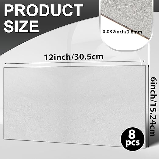 Zonon 8 Pcs 20 Gauge Steel Sheet Metal Cold Roll Steel Sheet 12" x 6" x 0.032" - Image 2
