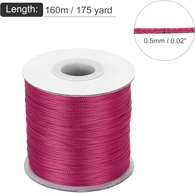 MECCANIXITY Waxed Cord 0.5mm Waxed Polyester Cord 175 Yard Wax String - Image 2