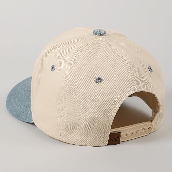 MIRMARU Two-Tone Vintage Canvas Trucker Hats for Men & Women, Adjustable Size Baseball Caps with Trendy Embroidered Design