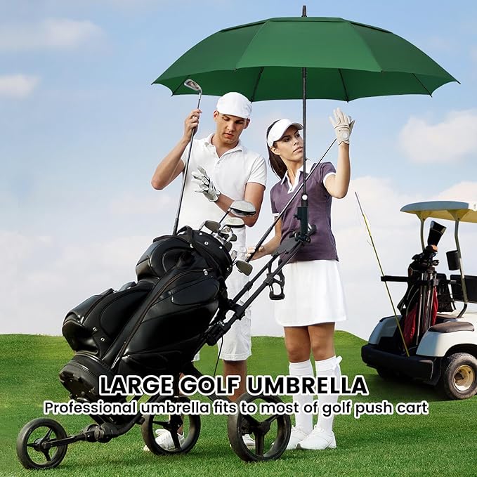 ZOMAKE Golf Umbrella Windproof, Extra Large Oversized Heavy Duty Double Canopy for Rain, Sports Games & Push Cart(51/54/62/68/72Inch)