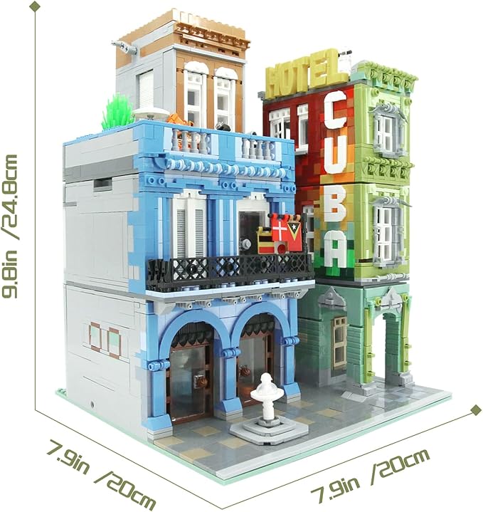 ZenithFlow Street View Building Blocks Kit, Cuba Hotel Mini Blocks Construction - Image 7