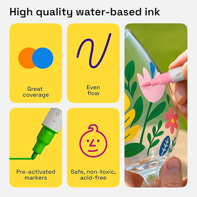 ARTISTRO 12 Dual Tip Brush + Fine Acrylic Paint Markers - Image 6