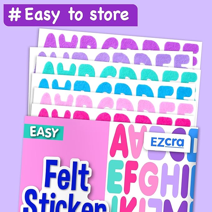 EZCRA Felt Alphabet Stickers, Large Self-Adhesive A-Z Puffy Letters - Image 4