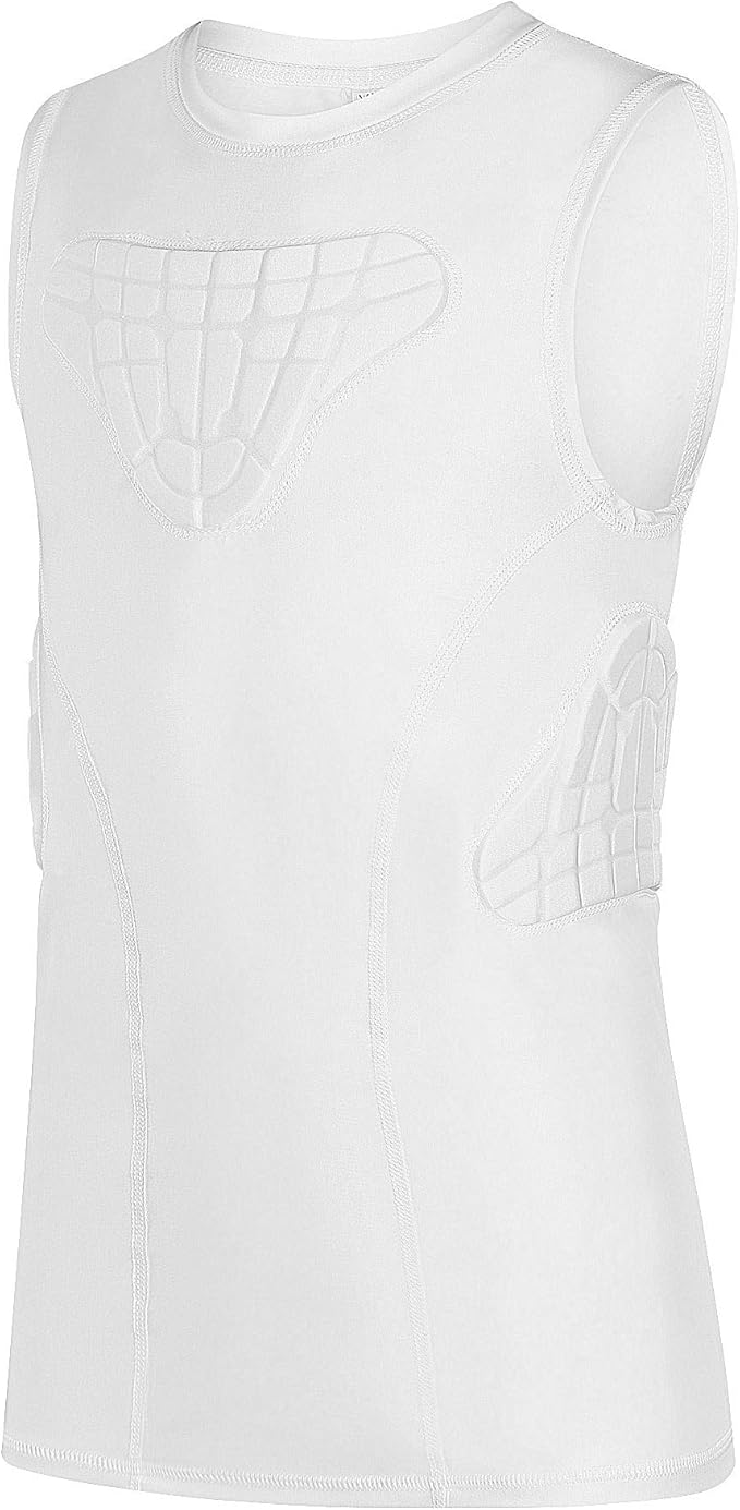 Youth Padded Compression Shirt Vest Rib Chest Protector Football Baseball
