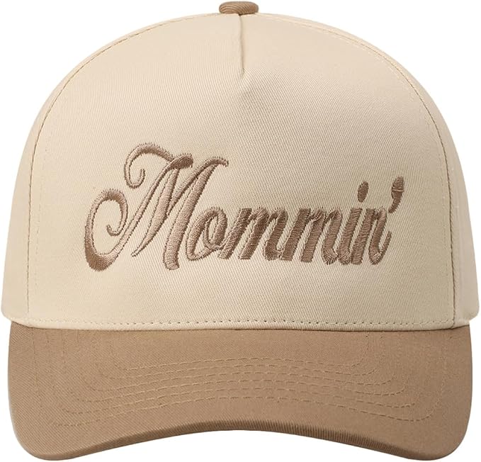 MIRMARU Two-Tone Vintage Canvas Trucker Hats for Men & Women, Adjustable Size Baseball Caps with Trendy Embroidered Design