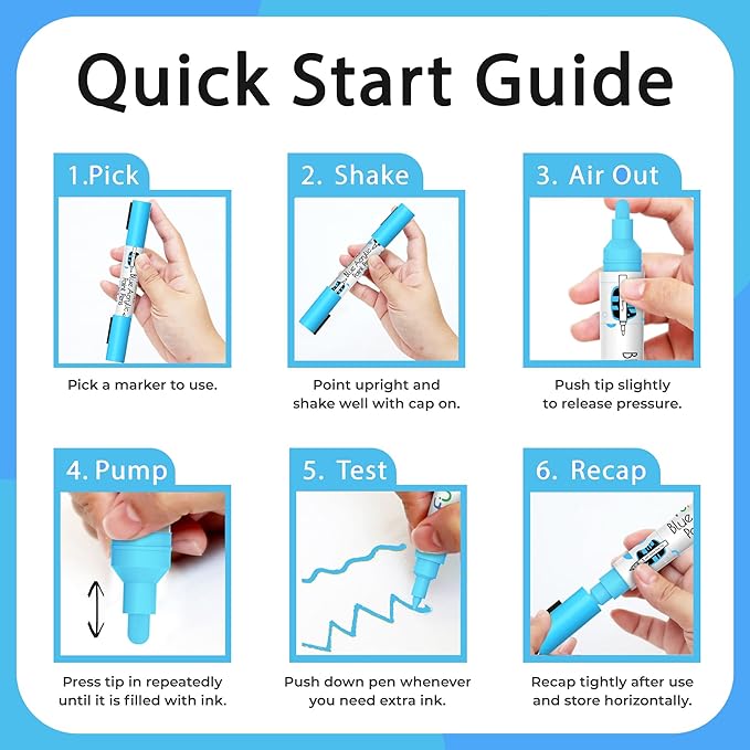 4 Dual Tip Blue Paint Pen Metallic - Image 9