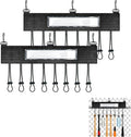2Pcs Dugout Organizer, Baseball Softball Bat Holder Wall Mount with 3 Fence Hooks 8 Hanging Strap and Name Tag, Bat Rack Accessories for Dugout Fence Team Coach Players Gifts