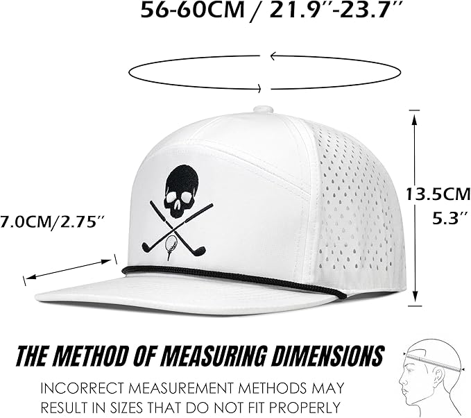 Bamveio Funny Golf Hats Flat Bill for Men Women,Golf Gifts Skull Baseball Cap for Adults Humor