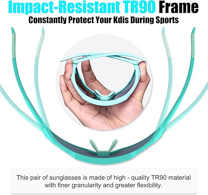 X-TIGER Kids Sunglasses Polarized Youth Baseball Sunglasses for 8-14 boys girls UV400 Sports Softball Cycling Glasses