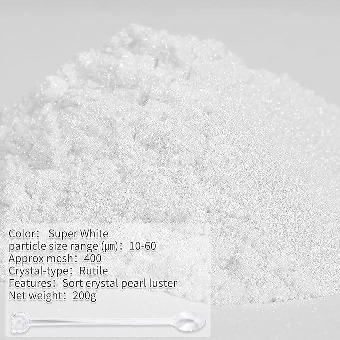 Mica Powder, 7.05OZ（200g）, Super White Mica Powder Pigment - Image 2