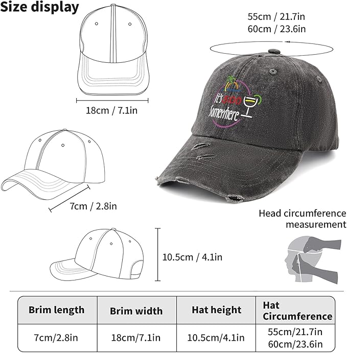 Jimmy Music Buffett Accessories Hats Its 5 Oclock Some Where Baseball Cap Mom Hat Pigment Black Womens Bucket