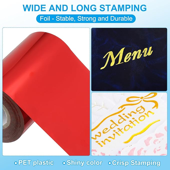 PATIKIL 4"x400Ft Hot Stamping Foil Paper, Heat Transfer Hot Stamping Paper Foil - Image 3