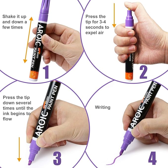 AROIC Paint Markers, 28 Colors Oil-Based Waterproof Paint Marker Pen Set.Quick - Image 8