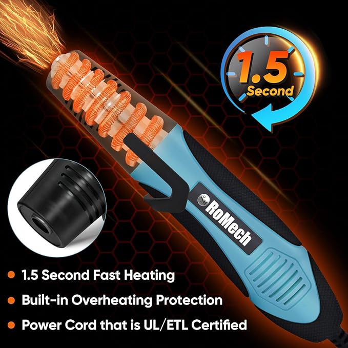 ROMECH 350W Heat Gun with 2 Nozzles, Dual Temp Heat Gun 400°F-660°F, Fast Heat - Image 3