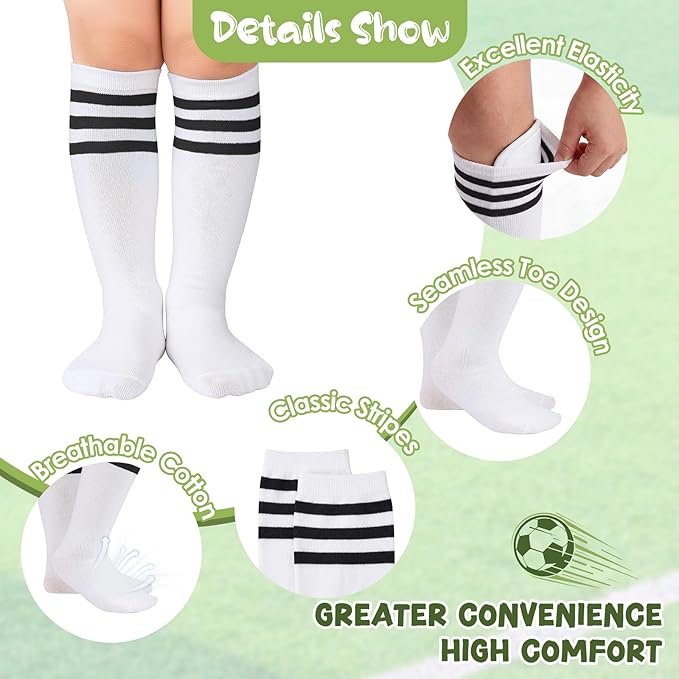 American Trends 2 Pairs Baseball Soccer Socks Youth Boy Girl Kids Toddler Softball Football Tball Socks Knee High Accessories