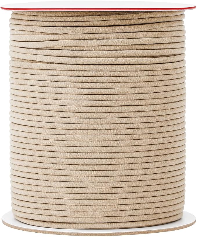 Mandala Crafts 2mm 109 Yards Natural Cotton Waxed Cord by MandalaCrafts