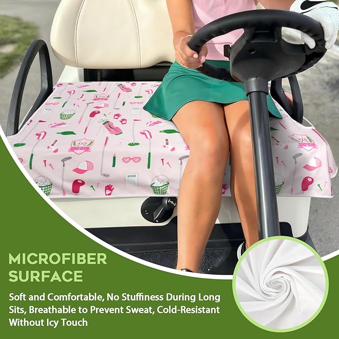 Golf Cart Seat Covers Club Car Golf Cart Accessories for Men Women Golf Carts Seat Towel Blanket 2-Seat Golf Cart Decorations