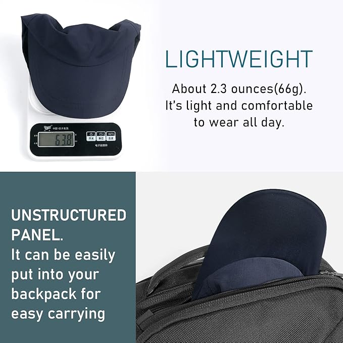 Mens Water-Resistant Baseball Cap Womens Rain Hat Foldable Outdoor Running Sun Fishing hat