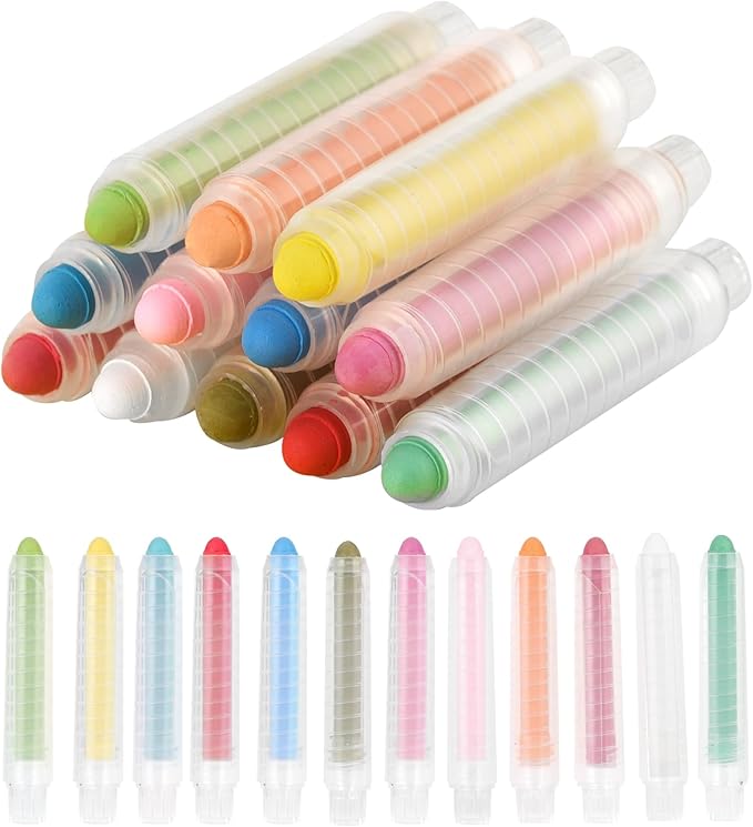 NewFamily Dustless Chalk for Kids, Colored Sidewalk Chalk by NewFamily