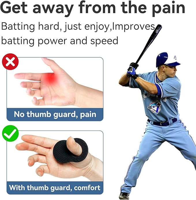 2 Pack Baseball Thumb Guard for Pro Batters, Hitter Swing Training Aid, Thumb Guard Baseball & Softball Baseball Batting Grip Baseball Accessories Baseball Training Equipment Reduce Bat Sting