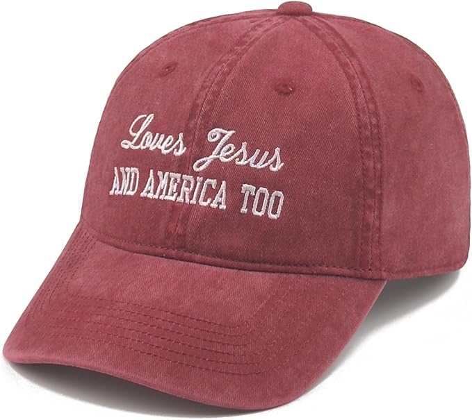 Faith Christian Patriotic Embroidered Baseball Cap, Vintage Cotton Dad Hat for Men Women, Birthday