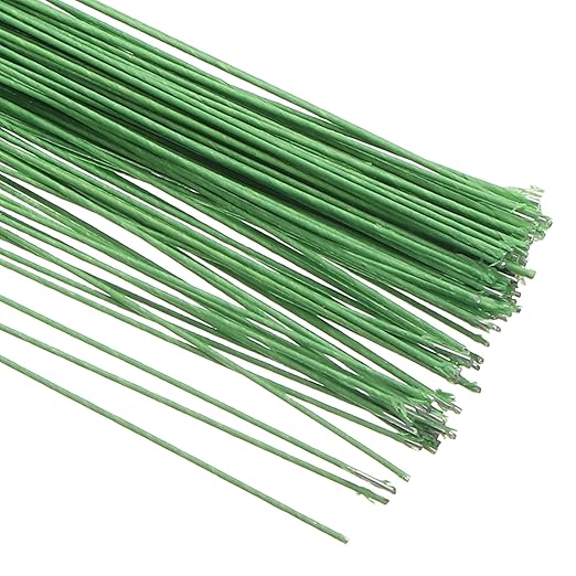 PATIKIL 18 Gauge 16" Floral Stem Wire, Light Green - Image 4