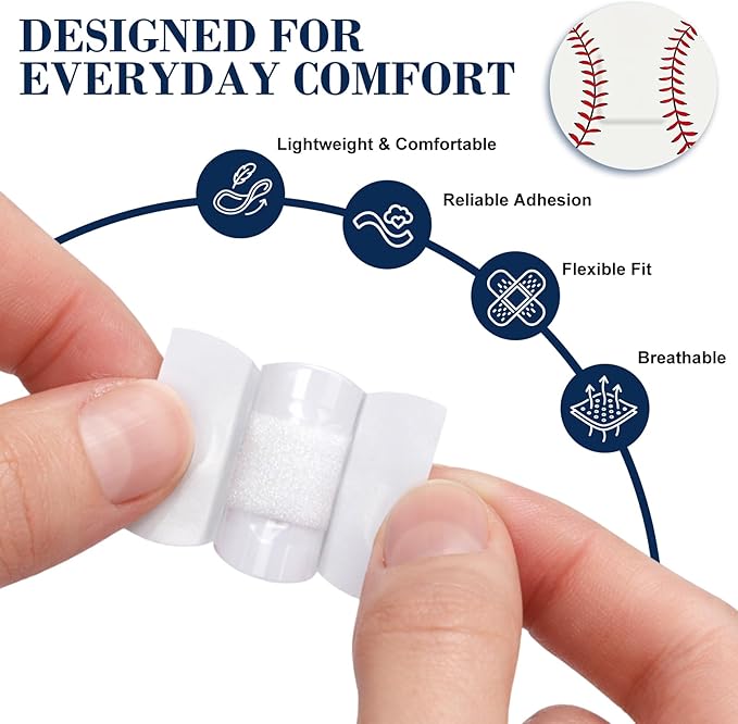 100 Pack Baseball Bandages 1 Inch Round Baseball Shape Dot Sports Adhesive Bandages for Small Wounds Scrapes First Aid Supplies for Athletes