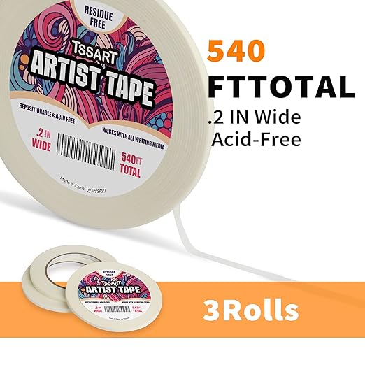 3 Pack White Artist Tape - Image 2