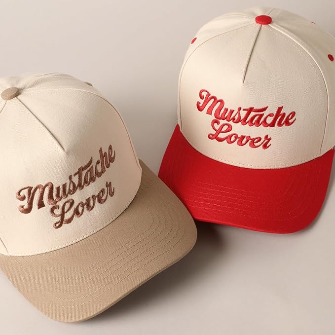 MIRMARU Two-Tone Vintage Canvas Trucker Hats for Men & Women, Adjustable Size Baseball Caps with Trendy Embroidered Design