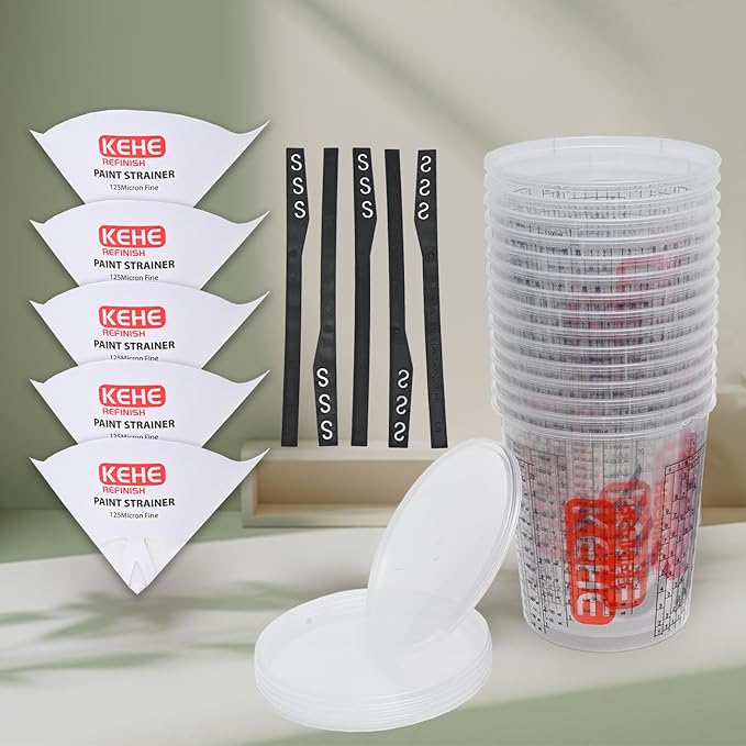 15 PACK Paint Mixing Cups by KEHE REFINISH, 38 oz, Disposable or Reusable - Image 2