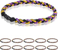 12 Pack Baseball Necklace 18inch, Team Gift for Baseball Funs, Three Braided Titanium Tornado Rope Design, with Muti - Color for Pick