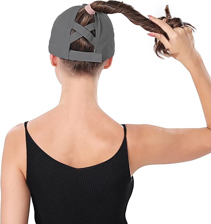 ZTL Women's High Ponytail Baseball Cap Performance Running Hat Quick Dry Mesh Sports Cap Unstructured Dad Trucker Hats