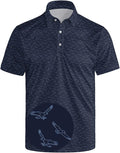 Golf Polo Shirts for Men Funny Print Short Sleeve Golf Shirts Performance Golf Polos