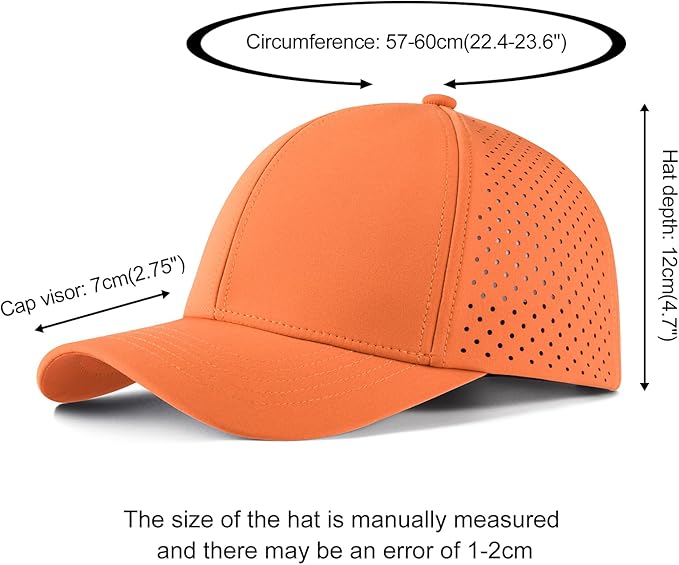 VOBOOM Men Quick Dry Baseball Cap Laser Cut Mesh Ball Curved Brim Snapback Hat