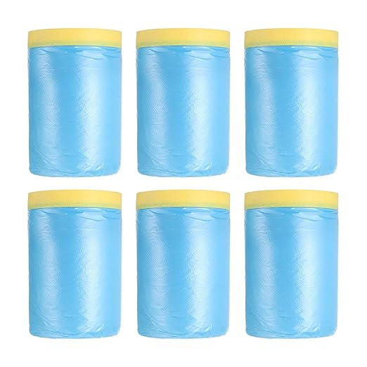 uxcell Pre-Taped Masking Film, 3ft x 82ft Plastic Paint Drop Cloth by uxcell